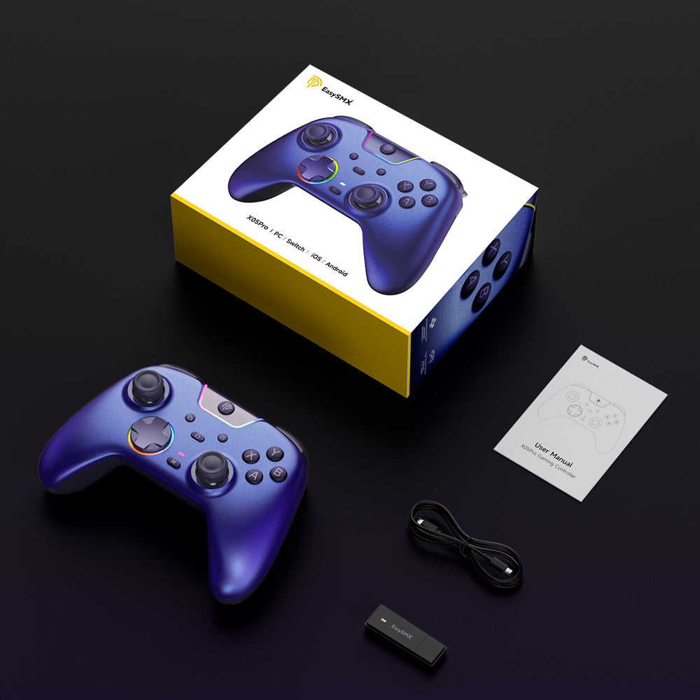 EasySMX® X05Pro Multiplatform Wireless Gaming Controller with Quiet Button - Limited Edition: Aurora Purple