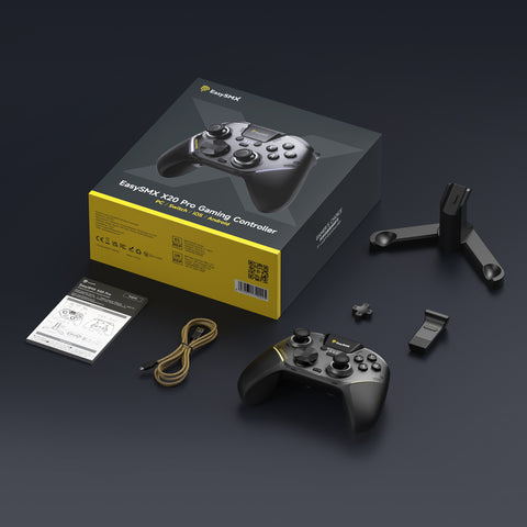 EasySMX® X20 Pro Wireless Multi-platform Gaming Controller with 3-in-1 Magnetic Charging Receiver And Next-Gen TMR Sticks And Visualized Smart Display