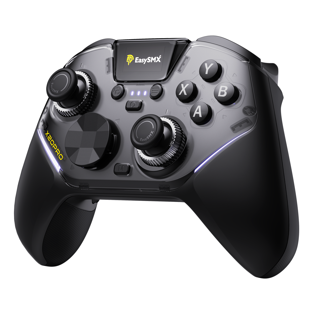 EasySMX® X20 Pro Wireless Multi-platform Gaming Controller with 3-in-1 Magnetic Charging Receiver And Next-Gen TMR Sticks And Visualized Smart Display