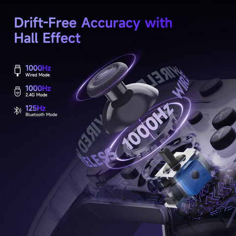 EasySMX® X05Pro Multiplatform Wireless Gaming Controller with Quiet Button - Limited Edition: Aurora Purple