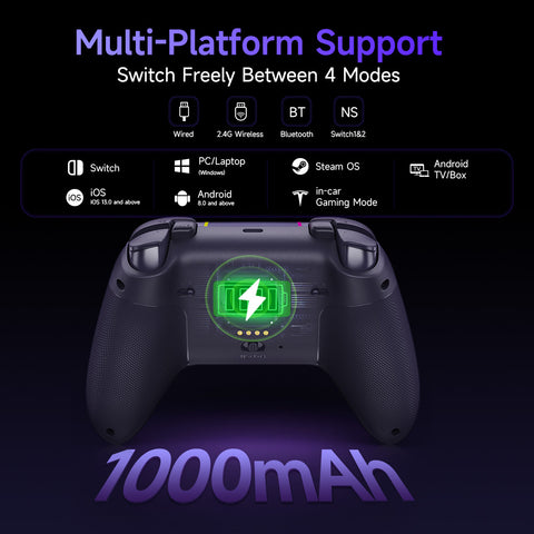 EasySMX® X05Pro Multiplatform Wireless Gaming Controller with Quiet Button - Limited Edition: Aurora Purple